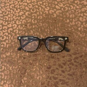 Chrome Hearts Black Glasses with Silver Accents